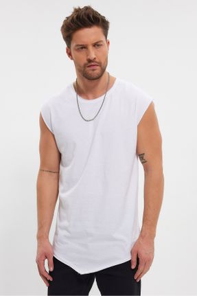 تی شرت سفید مردانه پنبه (نخی) یقه آسیمتریک آسیمتریک کد 798518148