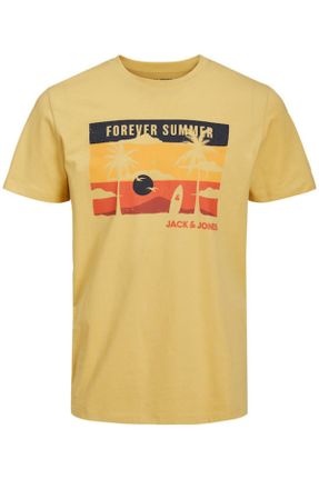 تی شرت زرد مردانه رگولار یقه گرد کد 798528934