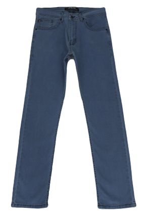 شلوار جین متالیک مردانه پاچه لوله ای فاق بلند ساده جوان کد 798556119