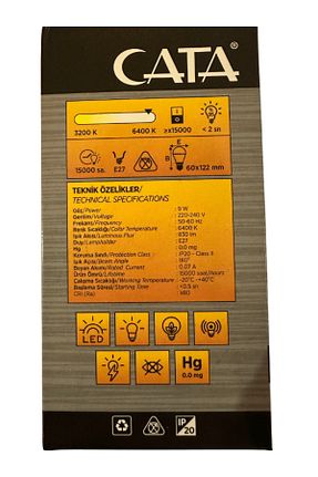 چراغ LED سفید Cata - کد 798612767