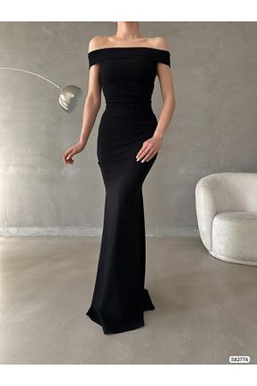 لباس مجلسی و فارغ التحصیلی مشکی زنانه کرپ OXEDCO - کد 798189497