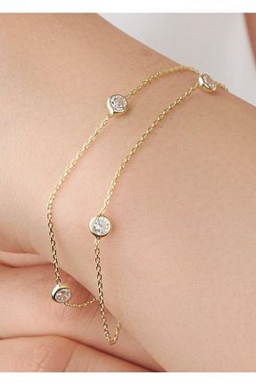 دستبند نقره طلائی زنانه 925 عیار Tmt Silver - کد 113041065