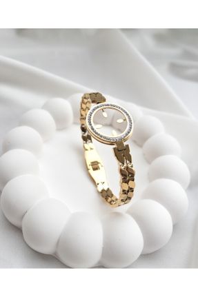 دستبند استیل طلائی زنانه استیل ضد زنگ کد 789122445