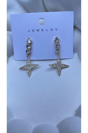 گوشواره استیل (فولاد) طلائی زنانه استیل (فولاد) Accessories - کد 798453438
