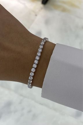 دستبند الماس سفید 0,51 - 0,75 Crystal Diamond Zirconia - کد 661590550