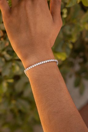 دستبند الماس سفید 0,75 - 1,00 Crystal Diamond Zirconia - کد 249579702