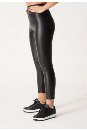 ساق شلواری مشکی زنانه چرم مصنوعی فاق بلند کد 789653862
