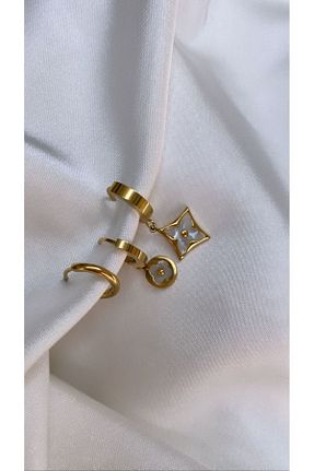 گوشواره استیل (فولاد) طلائی زنانه استیل (فولاد) Accessories - کد 760595357