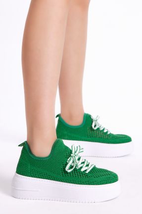 کفش اسنیکر سبز زنانه بدون بند تریکو کد 683877812