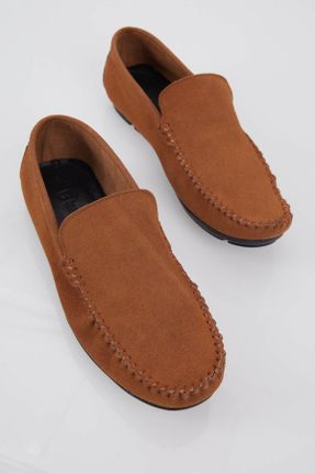 کفش لوفر قهوه ای مردانه چرم طبیعی پاشنه کوتاه ( 4 - 1 cm ) کد 319146866