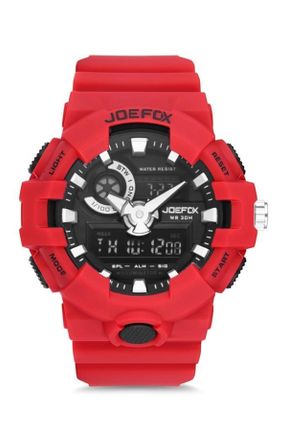 ساعت مچی قرمز مردانه پلاستیک زنگ خطر کد 48005348
