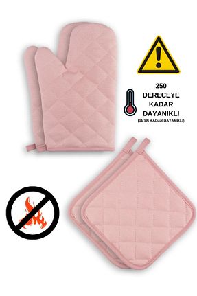 دستکش و پیشبندآشپزخانه صورتی sevilya - کد 764496039