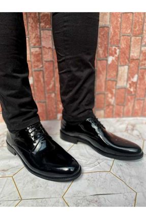 کفش کلاسیک مشکی مردانه چرم طبیعی پاشنه کوتاه ( 4 - 1 cm ) کد 124652388
