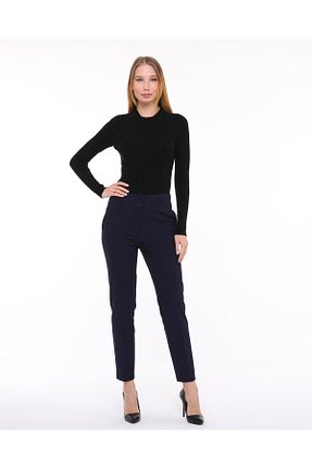 شلوار پارچه ای سرمه ای زنانه فاق نرمال ÇİĞDEM COLLECTİON - کد 792522234