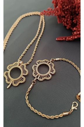 گردنبند جواهر طلائی زنانه ریخته گری کد 411382795