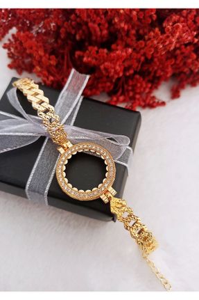 دستبند جواهر طلائی زنانه کد 664946424