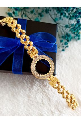 دستبند جواهر طلائی زنانه برنز کد 764261946