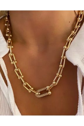 گردنبند جواهر طلائی زنانه روکش طلا کد 689439246