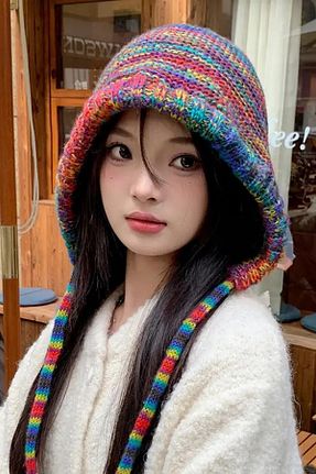 کلاه پشمی آبی زنانه پشمی Giraffe - کد 799107095