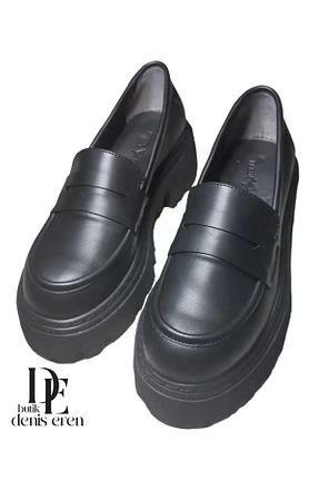 کفش لوفر مشکی زنانه چرم مصنوعی Butik - کد 799607596