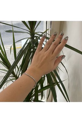 دستبند طلا سفید زنانه 14 عیار SUE KUYUMCULUK - کد 771497372