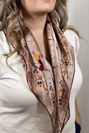 دستمال گردن قهوه ای زنانه پلی استر Sharmony - کد 788473803