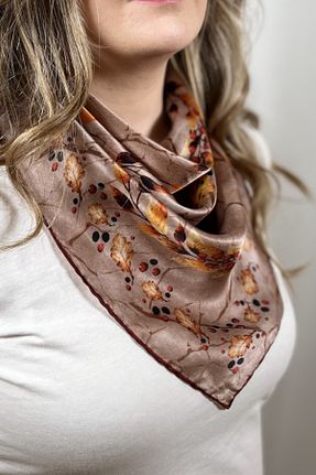 دستمال گردن قهوه ای زنانه پلی استر Sharmony - کد 788473803