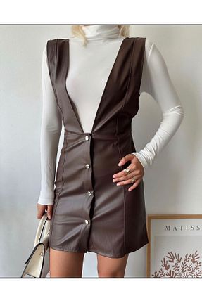 لباس قهوه ای زنانه بافتنی GÖZDE GİYİM - کد 780298995