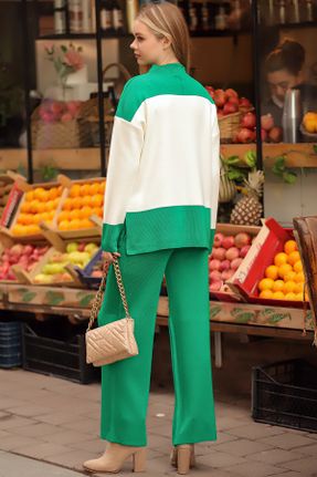 لباس سبز زنانه تریکو اکریلیک رگولار آستین-بلند بیسیک کد 798973033