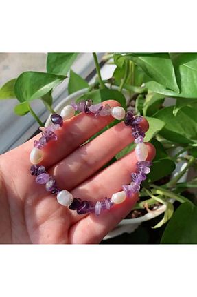 دستبند مروارید بنفش مروارید فرهنگی Hazeran accessories - کد 799508128