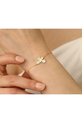 دستبند نقره صورتی زنانه 925 عیار Gümüşistan - کد 799325719