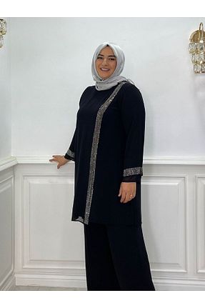 ست بالاتنه و پائین تنه حجاب مشکی زنانه سایز بزرگ Emsale - کد 770305865