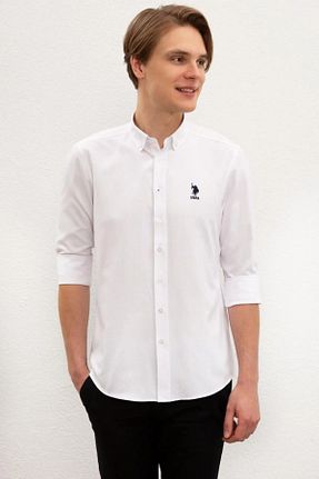 پیراهن سفید مردانه یقه پیراهنی U.S. Polo Assn. - کد 758750623