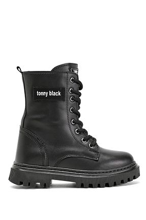 بوت / نیم بوت مشکی بچه گانه چرم مصنوعی Tonny Black - کد 779114402