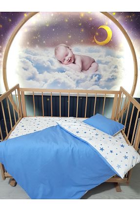 ست لحاف و روکش لحاف و روکش بالش کودک و نوزاد آبی پنبه ای bebek iklimi - کد 797871656