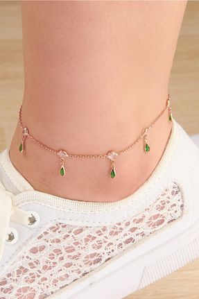 خلخال نقره سبز زنانه Tmt Silver - کد 103878255