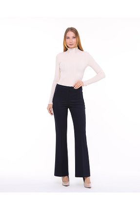 شلوار پارچه ای سرمه ای زنانه فاق نرمال ÇİĞDEM COLLECTİON - کد 792520595