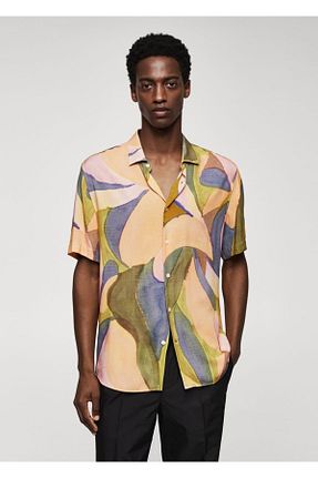 پیراهن نارنجی مردانه رگولار MANGO Man - کد 748876149