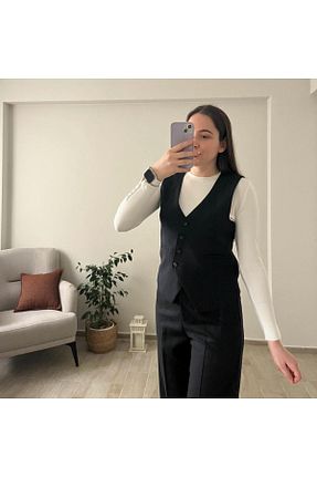 کت و شلوار سرمه ای زنانه بافتنی DOĞAN BUTİK - کد 799296518