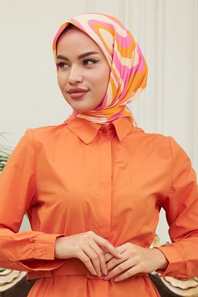 روسری صورتی پنبه پلی استر İpekhan - کد 510659536