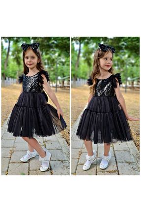 لباس مجلسی و فارغ التحصیلی مشکی بچه گانه توری Kokosh - کد 799481677
