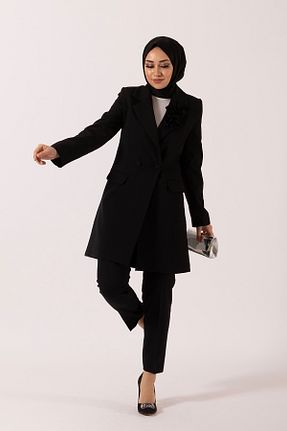 ست بالاتنه و پائین تنه مشکی زنانه بافتنی Stilife - کد 799491211