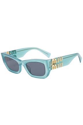 عینک آفتابی آبی زنانه 53 UV400 آستات مات گربه ای کد 786718121