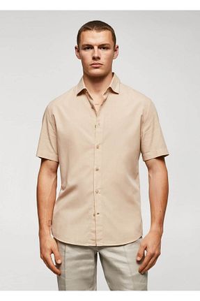 پیراهن بژ مردانه رگولار MANGO Man - کد 748877171