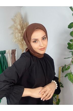 شال قهوه ای زنانه پنبه ای Helya - کد 311007552