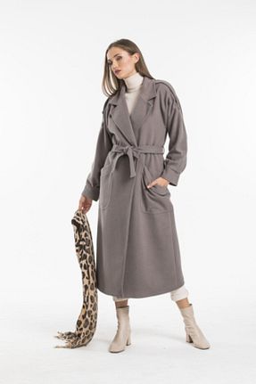 پالتو پشمی قهوه ای زنانه رگولار Pitti - کد 52220880