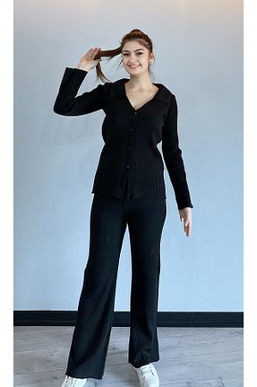 ست بالاتنه و پائین تنه مشکی زنانه تریکو Modaise Erva - کد 797984979