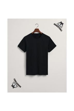 تی شرت مشکی زنانه ریلکس یقه خدمه طراحی کد 776887551