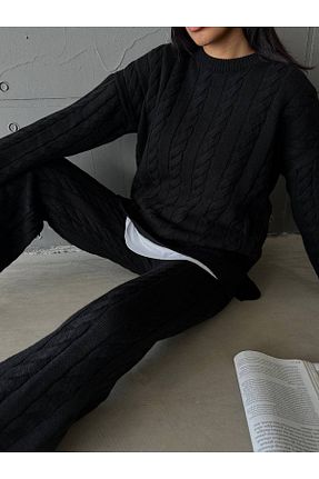 ست بالاتنه و پائین تنه مشکی زنانه تریکو Pulli Collection - کد 761319847