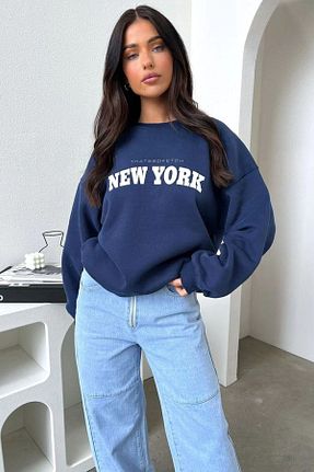 سوئیشرت سفید زنانه چاپی DESCARTES - کد 799257122
